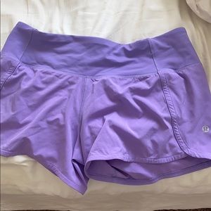 lululemon purple speed up short
